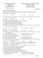 Đề thi học kì 1 môn Vật lý lớp 9 năm 2018 - 2019 sở Quảng Nam | Vật lý, Lớp 9 - Ôn Luyện