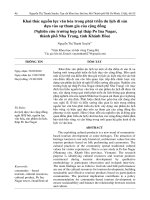 Khai thác nguồn lực văn hóa trong phát triển du lịch di sản dựa vào sự tham gia của cộng đồng (Nghiên cứu trường hợp tại tháp Po Ina Nagar, thành phố Nha Trang, tỉnh Khánh Hòa)