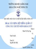 Tiểu luận: Xây dựng hệ thống quản lý công tác chuyên môn CNTT