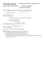 Đề thi có đáp án chi tiết môn toán lớp 10 trường THPT Bắc sơn năm học 2016 | Toán học, Lớp 10 - Ôn Luyện