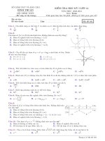 Đề thi học kì 1 môn Toán 12 năm 2020-2021 có đáp án - Sở GD&ĐT Bình Thuận