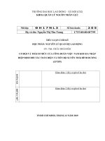 CƠ hội và THÁCH THỨC của CÔNG đoàn VIỆT  NAM KHI GIA NHẬP HIỆP ĐỊNH đối tác TOÀN DIỆN và TIẾN bộ XUYÊN THÁI BÌNH DƯƠNG (CPTPP)