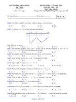 Đề thi học kì 1 môn Toán 12 năm 2020-2021 có đáp án - Sở GD&ĐT Bắc Ninh