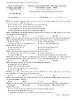 Đề khảo sát Vật Lý 11 lần 2 trường Yên Lạc Vĩnh Phúc năm 2019 2020, có đáp án