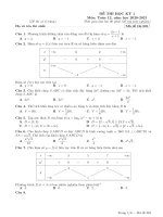 Đề thi học kì 1 môn Toán 12 năm 2020-2021 có đáp án - Trường THPT Nguyễn Thị Minh Khai