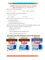 Đề và đáp án đề kiểm tra giữa kì 1 Toán 8- NH: 2020-2021- Có bản WORD – Xuctu.com