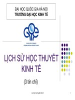 Bài giảng Lịch sử các học thuyết kinh tế: Chương 0 - ĐH  Kinh tế