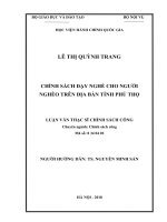 luận văn thạc sĩ chính sách dạy nghề cho người nghèo trên địa bàn tỉnh phú thọ 