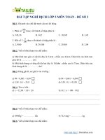 Bài tập nghỉ dịch lớp 5 môn Toán - Đề số 2