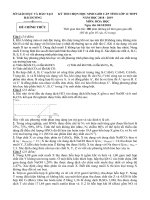 Đáp án đề thi HSG tỉnh Hóa học 12 sở GD&ĐT Hải Dương