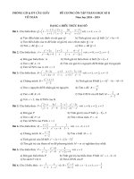 Đề cương ôn tập Toán 8 HK2 năm 2018 – 2019 phòng GDĐT Cầu Giấy – Hà Nội | Toán học, Lớp 8 - Ôn Luyện