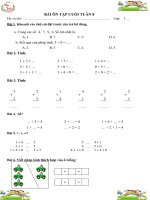 BÀI ôn tập CUỐI TUẦN môn TOÁN 1  TUẦN 8 đến TUẦN 22 