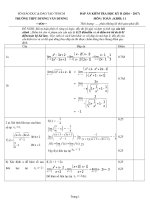 Đáp án bài kiểm tra học kỳ 2 môn toán lớp 11 trường THPT Dương văn dương năm học 2016 - 2017 | Toán học, Lớp 11 - Ôn Luyện