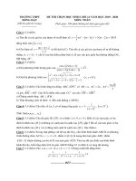 Đề thi HSG Toán 12 lần 1 năm 2019 – 2020 trường Đồng Đậu – Vĩnh Phúc - THI247.com