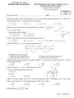 Đề KSCL ôn thi THPT môn Toán 12 năm 2020-2021 có đáp án - Trường THPT Gia Bình số 1 (Lần 1)