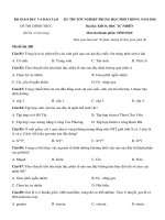 Đề thi tốt nghiệp THPT năm 2020 môn Sinh học có đáp án - Bộ Giáo dục và Đào tạo