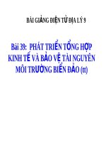 Bài giảng Địa lý 9 bài 39 Phát triển tổng hợp kinh tế và bảo vệ môi trường biển đảo (tt) | Lớp 9, Địa lý - Ôn Luyện