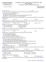 Đề khảo sát chất lượng Sinh học 12 năm học 2019 - 2020 sở GD&ĐT Vĩnh Phúc - THI247.com