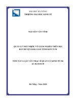 Quản lý nhà nước về giảm nghèo trên địa bàn huyện đăk glei, tỉnh kon tum 
