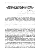 ĐÁNH GIÁ DIỄN BIẾN THỂ LỰC CỦA SINH VIÊN TRƯỜNG ĐẠI HỌC CÔNG NGHIỆP THỰC PHẨM TP.HCM TRONG QUÁ TRÌNH HỌC MÔN GIÁO DỤC THỂ CHẤT.