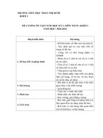 DE CUONG ON TAP CUOI  KY 1 MON TOAN