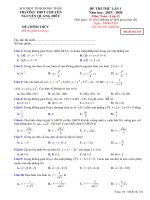 Đề thi thử Đại học năm 2020 môn Toán lần 1 trường chuyên Nguyễn Quang Diêu – Đồng Tháp - THI247.com