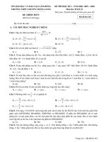 Đề thi HK1 Toán 11 năm 2019 – 2020 trường chuyên Thăng Long – Lâm Đồng | Toán học, Lớp 11 - Ôn Luyện