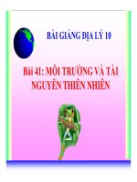 Bài giảng Địa lý 10 bài 41 Môi trường và tài nguyên thiên nhiên | Lớp 10, Địa lý - Ôn Luyện