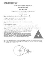 Đề thi vào lớp 10 môn Toán năm 2019 - 2020 THCS Hoàng Văn Thụ | Toán học, Đề thi vào lớp 10 - Ôn Luyện