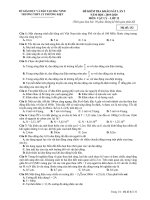 Đề kiểm tra Vật lý 12 lần 2 năm 2019 - 2020 trường THPT Lý Thường Kiệt - Bắc Ninh - THI247.com