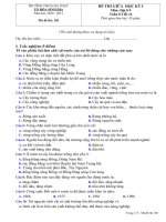 ĐỀ KIỂM TRA GIỮA HỌC KỲ I Môn: Địa lí