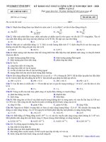 Đề khảo sát chất lượng Vật lí 12 năm học 2019 - 2020 sở GD&ĐT Vĩnh Phúc - THI247.com