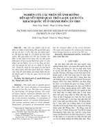 NGHIÊN CỨU CÁC NHÂN TỐ ẢNH HƯỞNG ĐẾN QUYẾT ĐỊNH QUAY TRỞ LẠI DU LỊCH CỦA KHÁCH QUỐC TẾ Ở THÀNH PHỐ CẦN THƠ