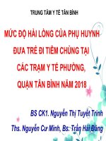 Mức độ hài lòng của phụ huynh khi đưa trẻ đi tiêm chủng tại các Trạm Y tế phường, quận Tân Bình 2018