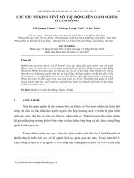 CÁC YẾU TỐ KINH TẾ VĨ MÔ TÁC ĐỘNG ĐẾN GIẢM NGHÈO  Ở LÂM ĐỒNG