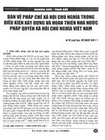 Bàn về pháp chế xã hội chủ nghĩa trong điều kiện xây dựng và hoàn thiện nhà nước pháp quyền xã hội chủ nghĩa Việt Nam.