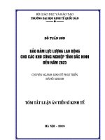 Bảo đảm lực lượng lao động cho các khu công nghiệp tỉnh Bắc Ninh đến năm 2025