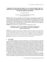 NGHIÊN CỨU MỨC ĐỘ TÁC ĐỘNG CỦA CÁC NHÂN TỐ ĐẾN VIỆC TỔ CHỨC KẾ TOÁN MÔI TRƯỜNG TRONG CÁC DOANH NGHIỆP DỆT MAY TẠI THÀNH PHỐ HỒ CHÍ MINH