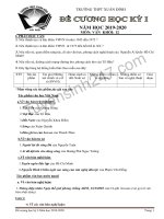 Đề cương ôn tập cuối kì 1 lớp 12 môn Văn THPT Xuân Đỉnh 2019