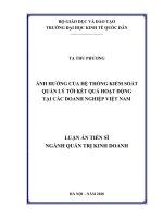 Ảnh hưởng của hệ thống kiểm soát quản lý tới kết quả hoạt động tại các doanh nghiệp việt nam 