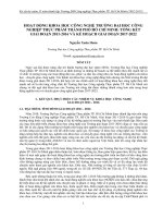 HOẠT ĐỘNG KHOA HỌC CÔNG NGHỆ TRƯỜNG ĐẠI HỌC CÔNG NGHIỆP THỰC PHẨM THÀNH PHỐ HỒ CHÍ MINH: TỔNG KẾT GIAI ĐOẠN 2011-2016 VÀ KẾ HOẠCH GIAI ĐOẠN 2017-2022