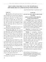Chất lượng cuộc sống và các yếu tố liên quan trên bệnh nhân suy tĩnh mạch mạn tính chi dưới