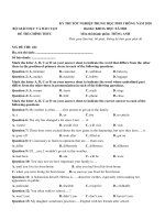 Đề thi tốt nghiệp THPT năm 2020 môn Tiếng Anh có đáp án - Bộ Giáo dục và Đào tạo