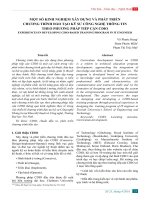MỘT SỐ KINH NGHIỆM XÂY DỰNG VÀ PHÁT TRIỂN CHƯƠNG TRÌNH ĐÀO TẠO KỸ SƯ CÔNG NGHỆ THÔNG TIN THEO PHƯƠNG PHÁP TIẾP CẬN CDIO
