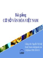 Bài giảng: Cơ sở văn hóa Việt Nam