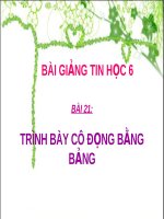 Trình bày cô đọng bằng bảng | Lớp 6, Tin học - Ôn Luyện