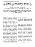 TÁC ĐỘNG CỦA KHẢ NĂNG VƯỢT KHÓ ĐẾN HIỆU QUẢ HỌC TẬP, CHẤT LƯỢNG CUỘC SỐNG, CHẤT LƯỢNG CUỘC SỐNG ĐẠI HỌC CỦA SINH VIÊN KHỐI NGÀNH KINH TẾ - TRƯỜNG ĐẠI HỌC TRÀ VINH