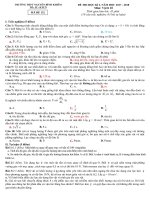 Đề thi học kì 1 môn Vật Lý Lớp 10 THPT Nguyễn Bỉnh Khiêm có đáp án | Vật Lý, Lớp 10 - Ôn Luyện
