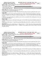 2 Đề thi học kì 1 môn Vật lý lớp 6 năm 2018 - 2019 THCS Vinh Tân có đáp án | Vật lý, Lớp 6 - Ôn Luyện