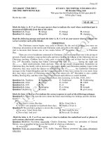 Đáp án - đề thi thử THPT Quốc gia 2020 môn Anh THPT Đồng Đậu lần 2